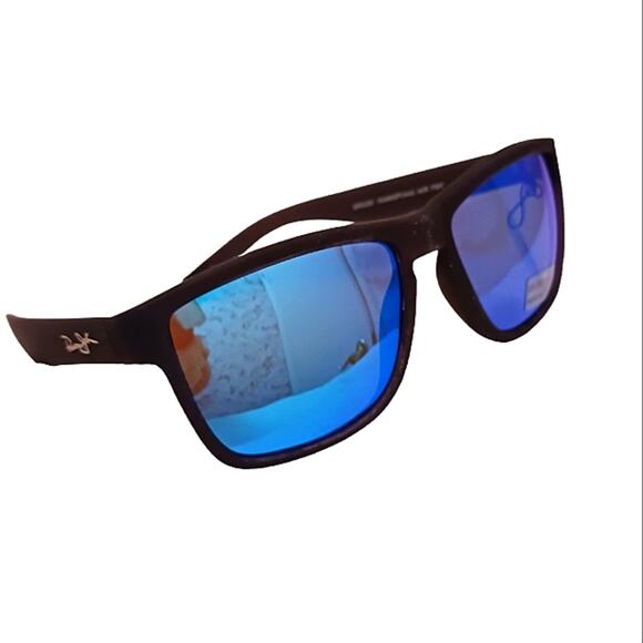 Panama Jack Sunglasses POLARIZED Blue Lens BLACK Frames 400 UV Modern - Picture 14 of 16